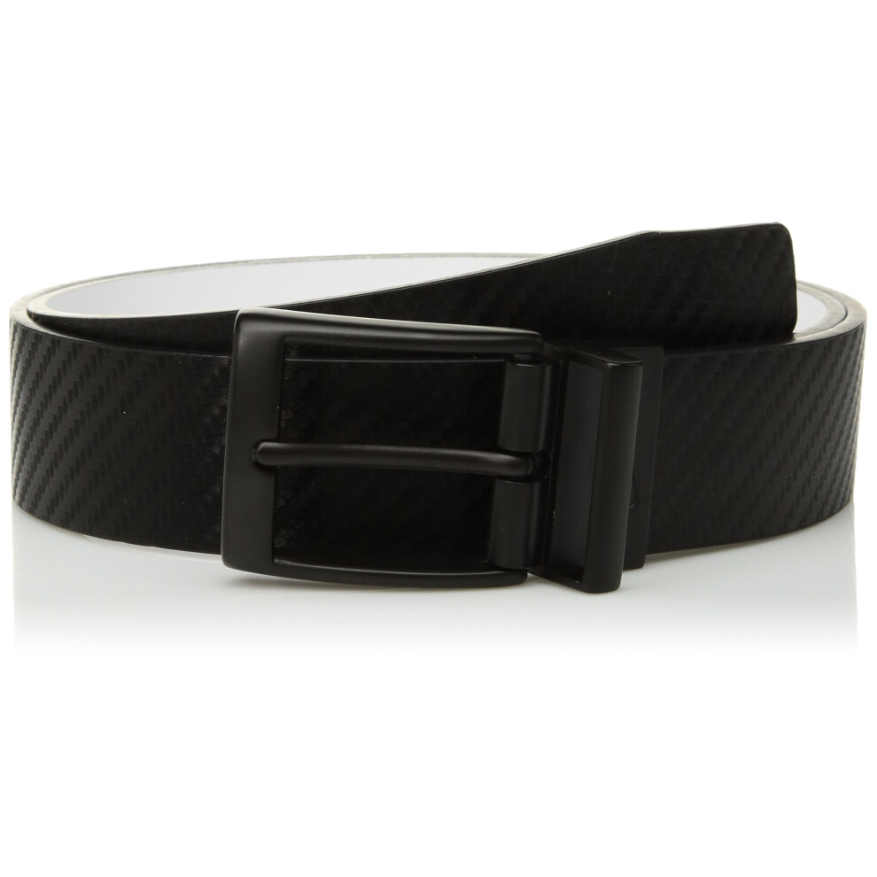 Nike Men's Carbon Fiber-Texture Reversible Belt  Black/White  38