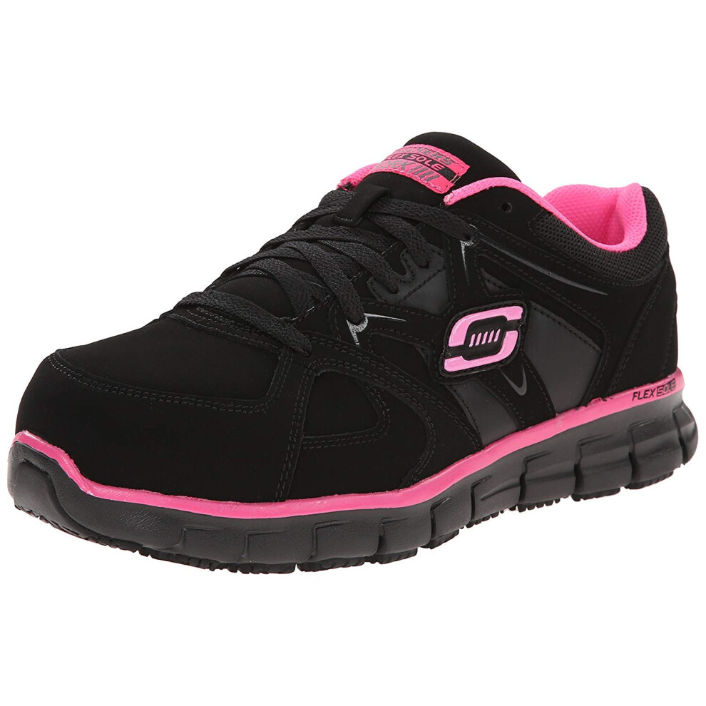 Skechers for Work Women's Synergy Sandlot Lace-Up  Black/Pink  7.5 XW