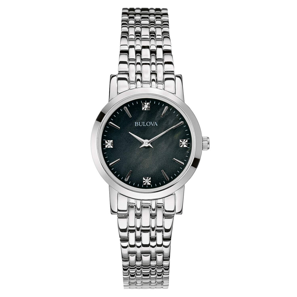 Bulova Ladies' Classic Stainless Steel 2-Hand Quartz Watch  Black Moth