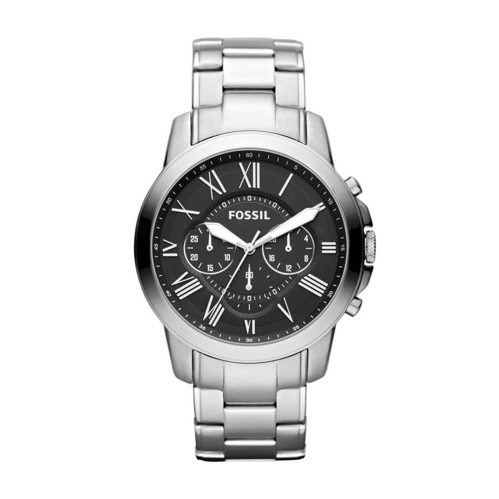 Fossil Men's Grant Quartz Stainless Steel Chronograph Watch  Color: Si