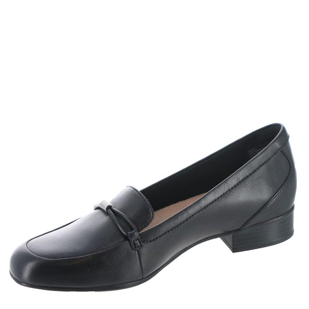 Clarks Women's Juliet Shine Loafer  Black Leather  11 Wide