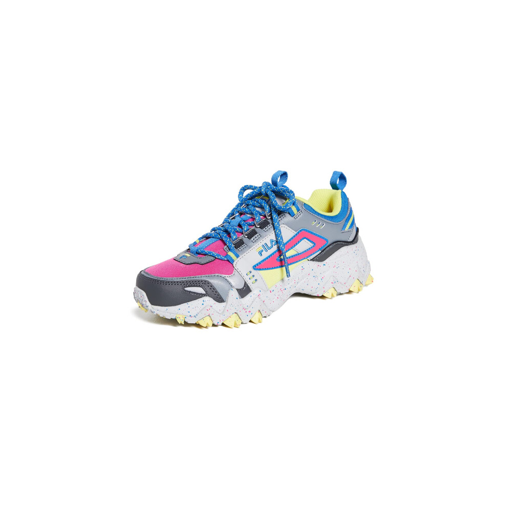 FILA Women's Oakmont TR Sneaker  Pink Glo/Monument/Electric Blue  7.5