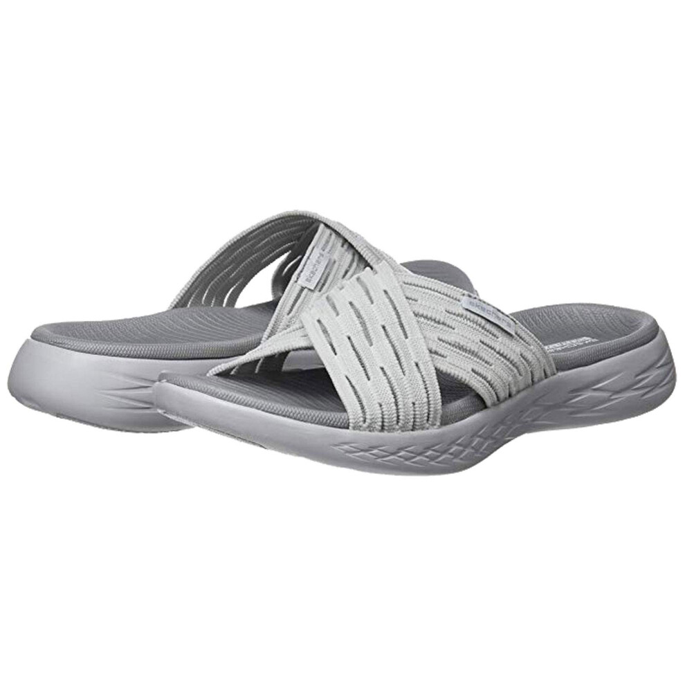 Skechers Women's Go Run 600-Sunrise Slide Sandal  Gray  8 M US