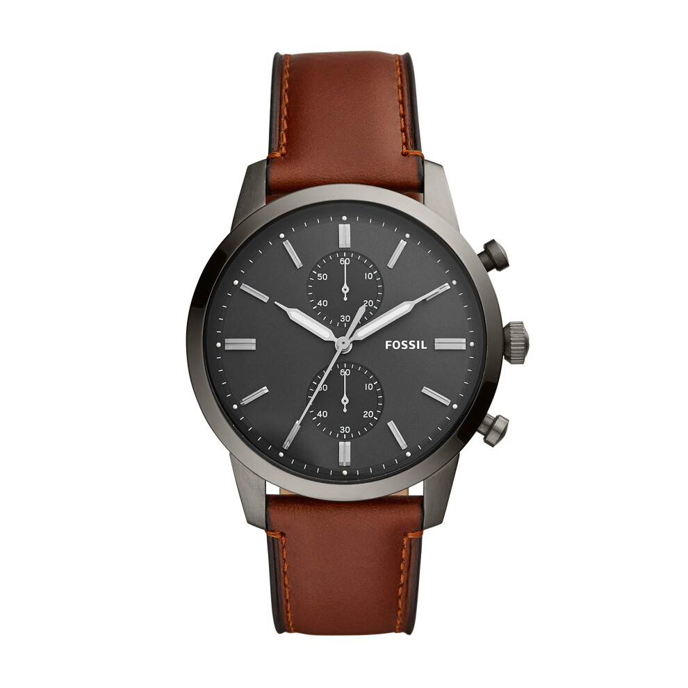 Fossil Men's Townsman Quartz Stainless Steel and Leather Chronograph W