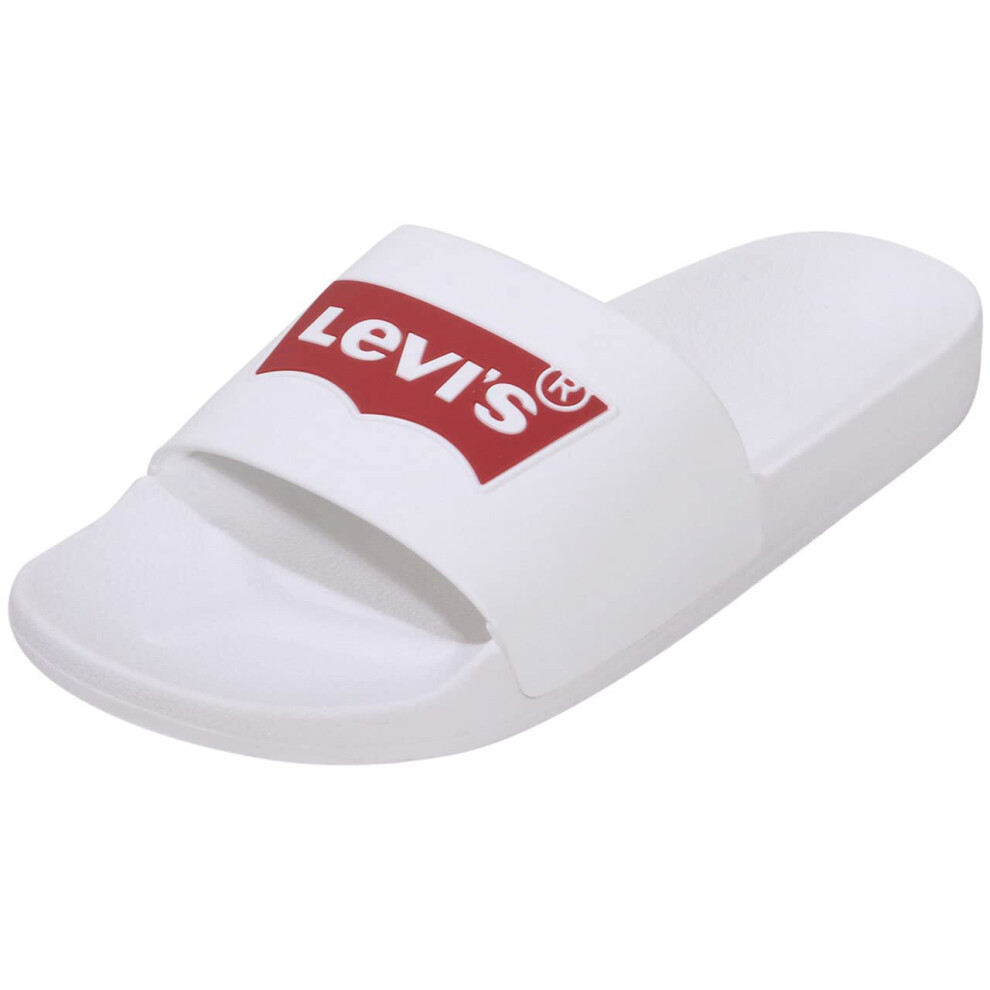 Levi's Mens Batwing Slide 2 Slip On Sandal Shoe  White  11 M