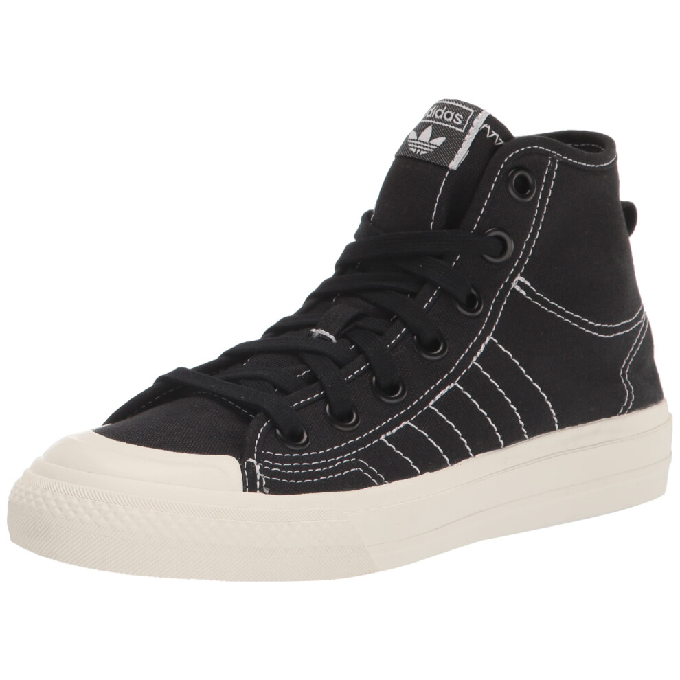 adidas Originals Men's Nizza Hi RF Sneaker  Black/White/Off White  6.5