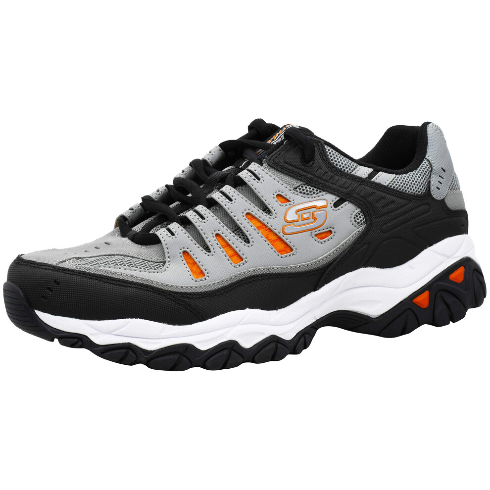 Skechers Men's Afterburn Lace-up Sneaker Grey/Orange 11.5 M US