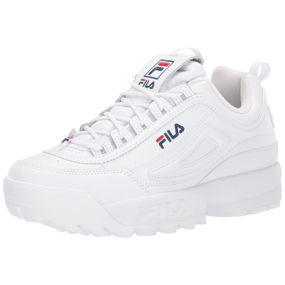 Fila Men's Disruptor Ii Premium Sneaker  White/Navy/Red  12