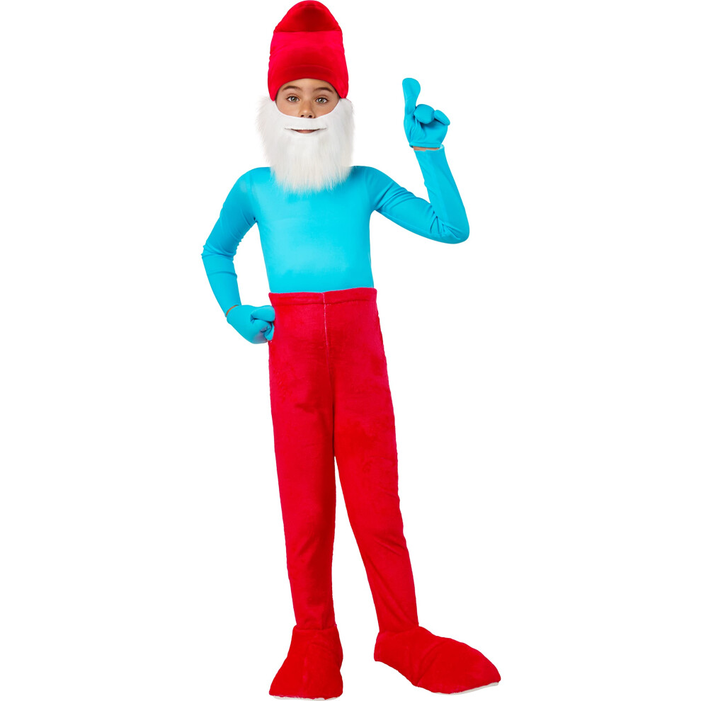 Rubie's Child's The Smurfs Papa Smurf Costume Jumpsuit  As Shown  Larg