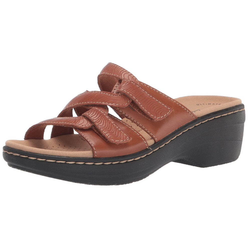 Clarks Women's Merliah Karli Sandal  Tan Leather  7 Wide