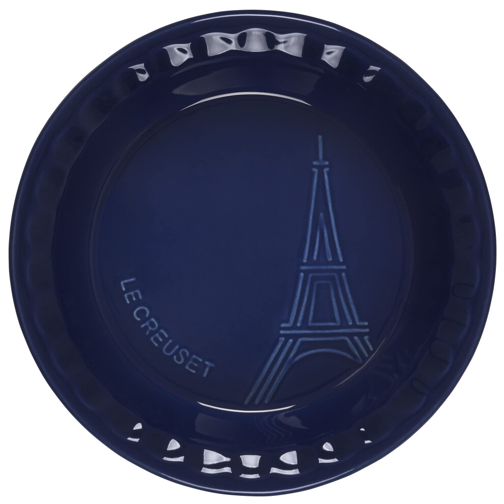 Le Creuset Eiffel Tower Collection Stoneware Pie Dish  9""  Indigo