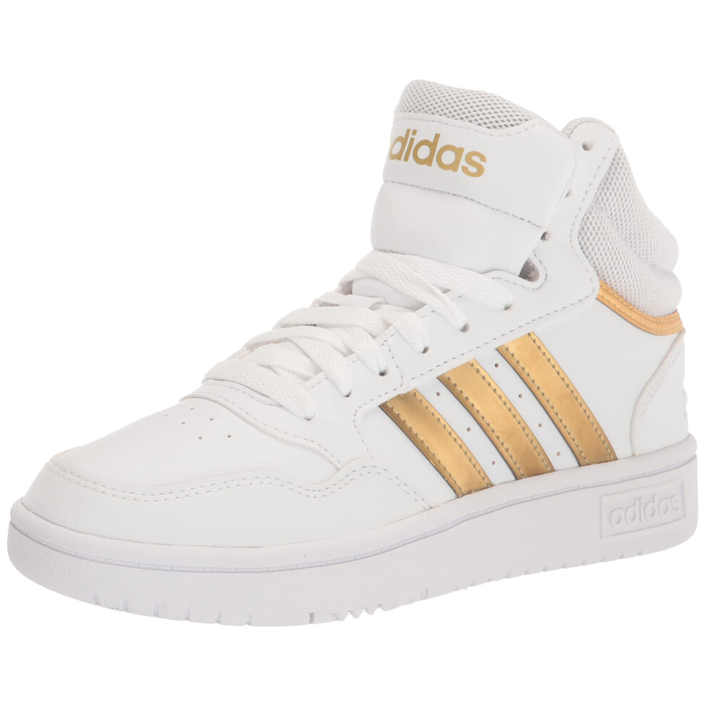 Adidas Women's Hoops 3.0 Mid Sneaker White/White/Grey 10.5