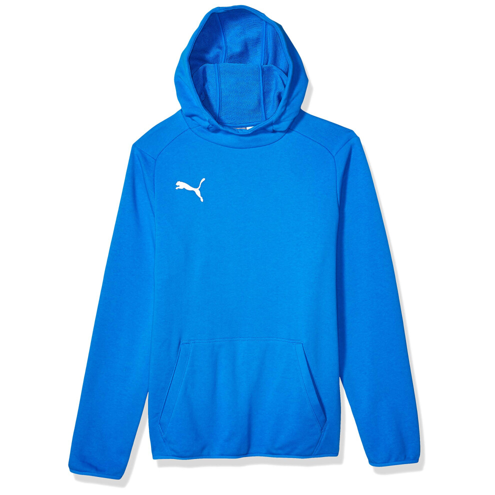 PUMA Unisex-Youth Liga Hoodie  Electric Blue Lemonade/White  X-Large