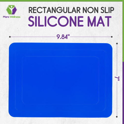 Mars Wellness Rectangular Antislip Siliconenmat - Grote Coaster Pad 9.8" X 7" - Eet- en Bak Hulp 2