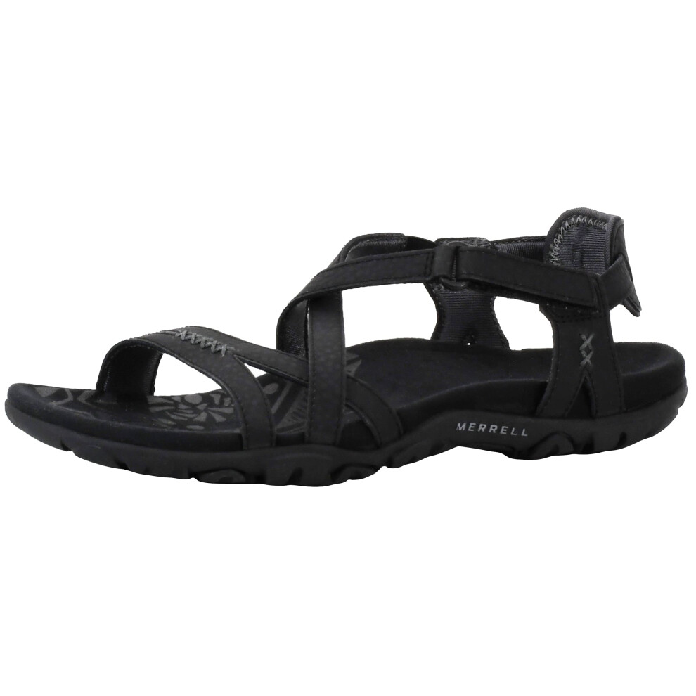 Merrell Women's Sandspur Rose Leather Sandal  Black Night  10 M US