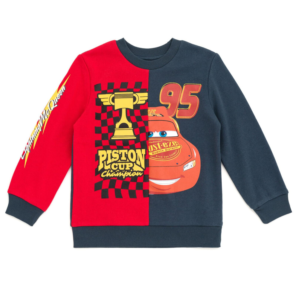 Disney Pixar Cars Lightning McQueen Toddler Boys Fleece Sweatshirt 3T