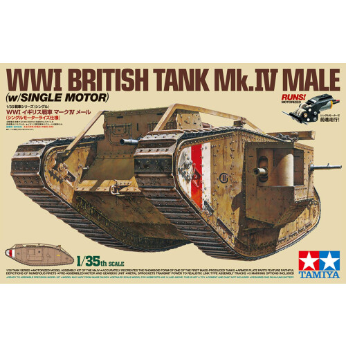 Tamiya Tamiya Models MK.IV Male Motorized WWI British Tank 1