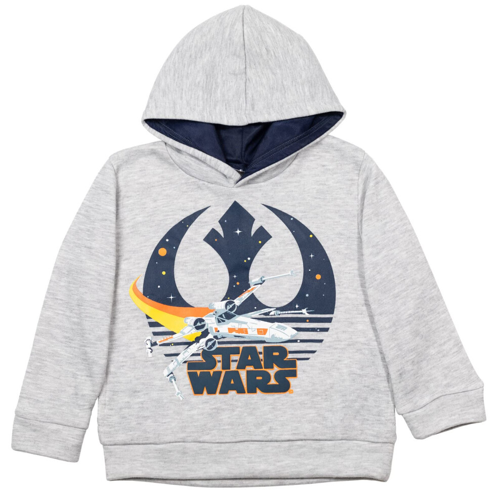 STAR WARS Resistance Big Boys Fleece Pullover Hoodie with Pockets Gray