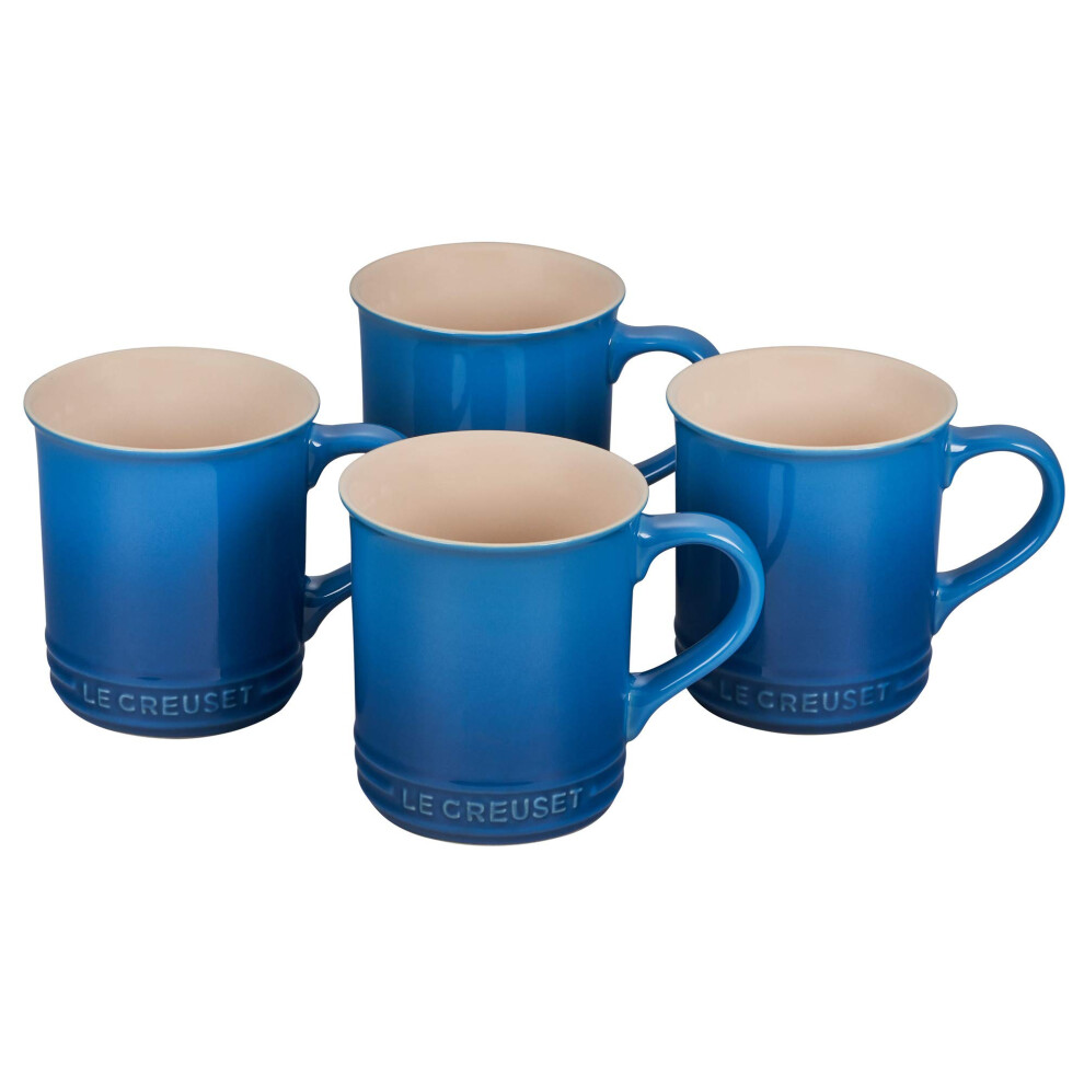 Le Creuset Stoneware Set of 4 Mugs  14 oz. each  Marseille