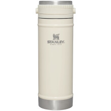 Stanley Classic Travel Mug with Built-In French Press, 16oz Cream Gloss — Vacuum-Insulated Stainless Steel (Code: 10-01855-034)
