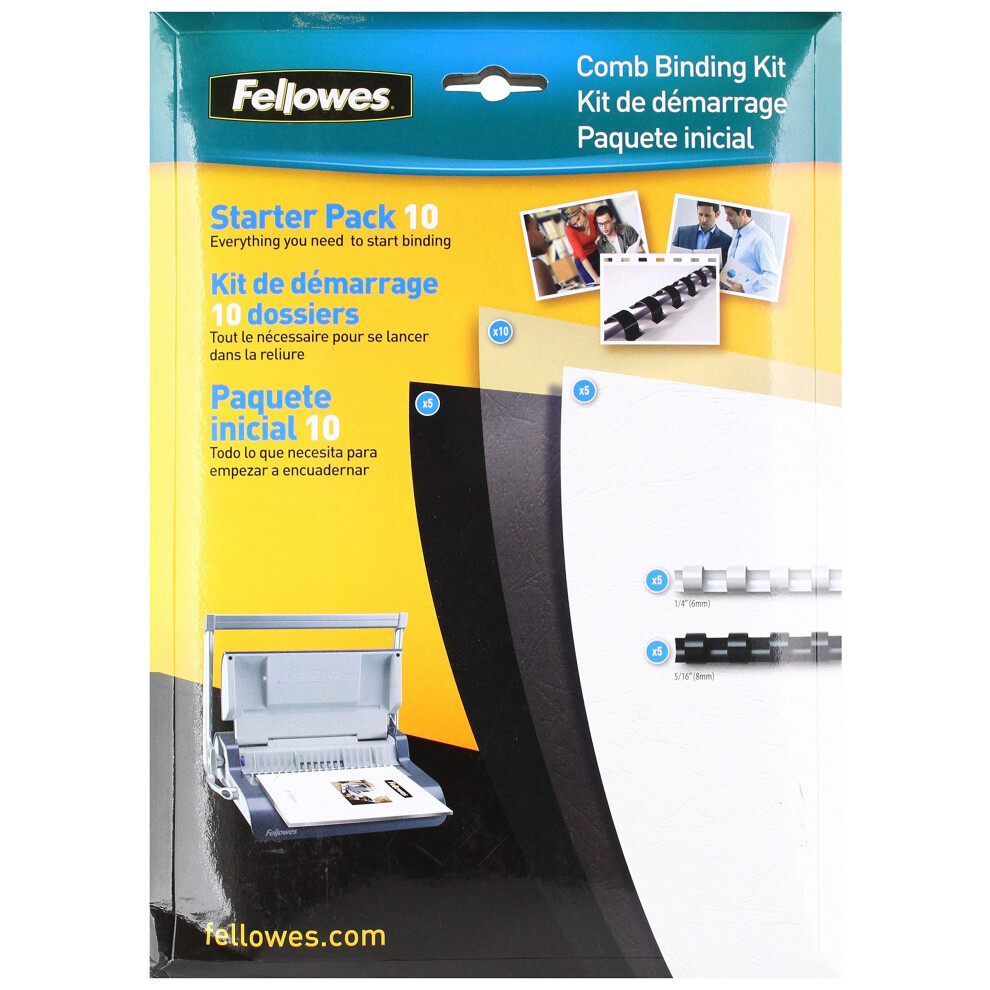 Fellowes Comb Binding Starter Kit  10 Pack (5290101)