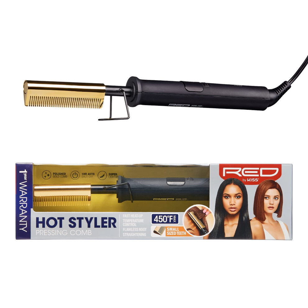 Red By Kiss Hot Comb Hair Straightener 450 Degrees Small-Sized Teeth