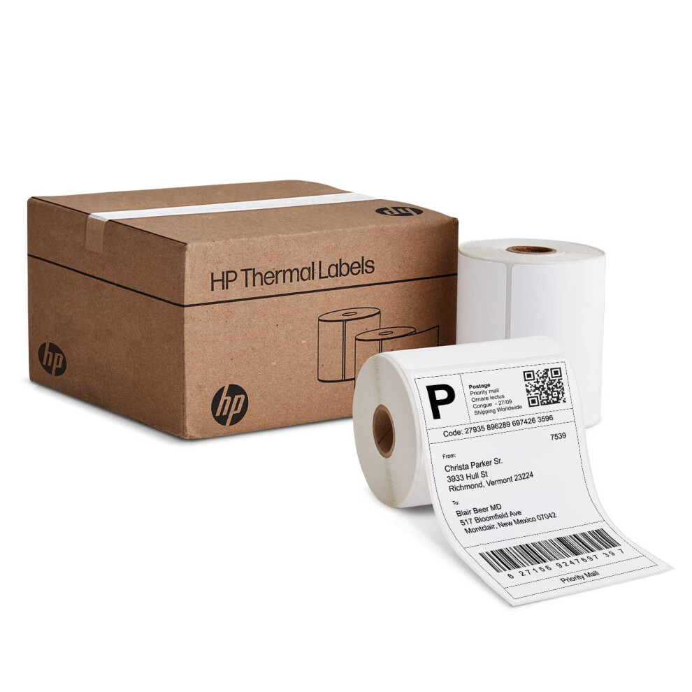 HP 4  x 6  Direct Thermal Shipping Labels  2 Rolls 250 Sheets per Roll