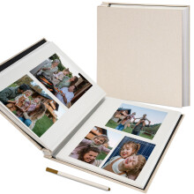 Vienrose Groes Fotoalbum, selbstklebend, fr 4 x 6, 5 x 7, 8 x 10 Bilder, Scrapbook-Album, DIY-Sammelalbum, 40 Klebeseiten mit einem Metallstift, Be