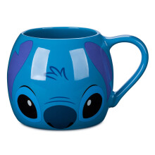 Disney Stitch-Tasse – Lilo & Stitch Becher mit Stitch-Design an den Seiten und Mund-Detail unten