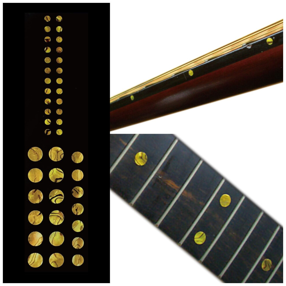Inlay F-085CD-OC-AZ - Pennarelli Adesivi Per Chitarra E Basso, Set Di Puntini Personalizzati, Ocra, F-085CD-OC-AZ-image