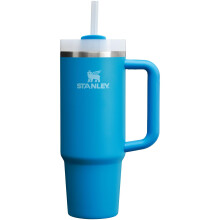 Stanley Quencher H2.0 Tumbler Acier Inoxydable Isotherme avec Couvercle et Paille, 30 oz, Azur