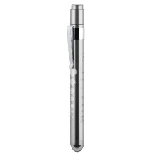 (Silver) Professional Pen Light With Pupil Gauge And Ruler Detecor Led Medical Penlight For Nurses Doctors Reusable