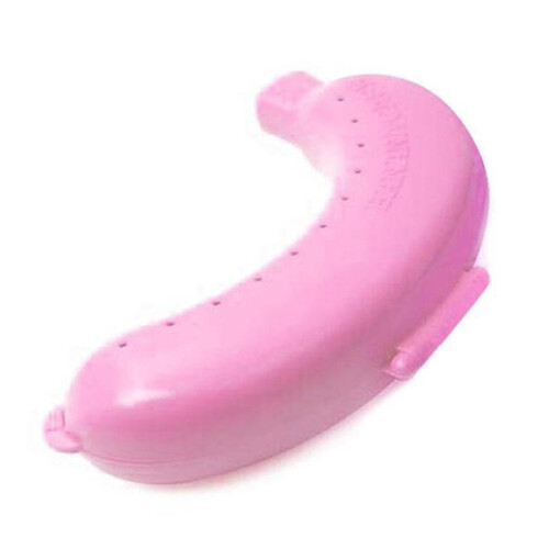 (pink) Food Container Storage Box Fruit Fresh Case Food Container Non Toxic Portable Durable Plastic Banana Crisper Outdoor Fruit Crisper Guard Holder on OnBuy