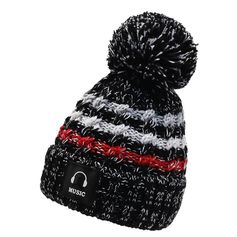 (Black) Women Knitted Winter Warm Hats Pom Pom Hat Beanie Cap Gifts-image-OPC-PFPRJWD-NEW