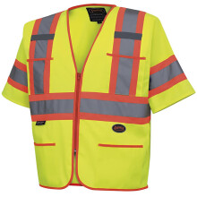 Pioneer High Visibility Tricot-?rmet sikkerhedsvest Reflekterende tape 4 lommer Gul/gr?n Unisex L V1023560U-L Large