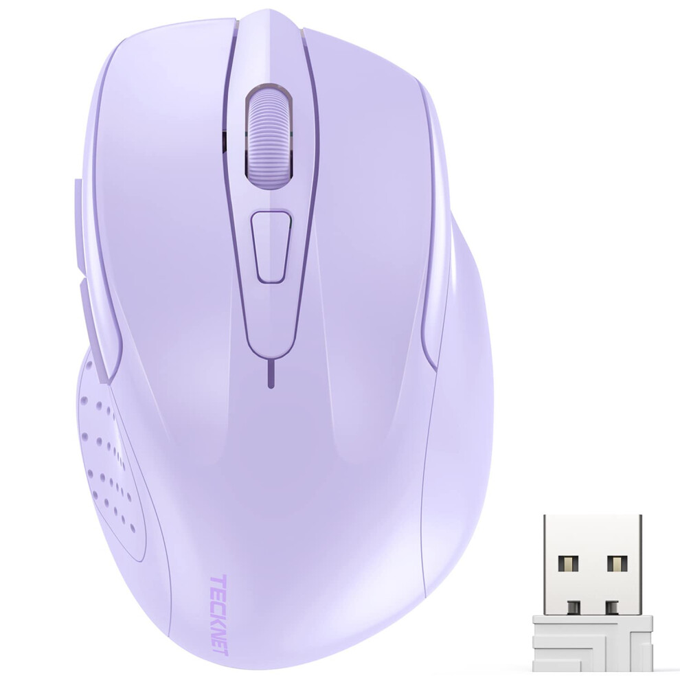 TECKNET Wireless Mouse  2.4GHz Ergonomic Computer Mouse  Portable Cord