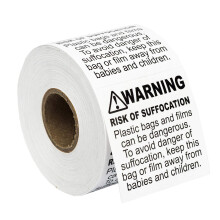 Waarschuwing - Verstikkingsrisico (FBA-goedgekeurd) Voorafgedrukte Labels/Stickers (2" x 2") 1 Rol / 500 Labels per Rol