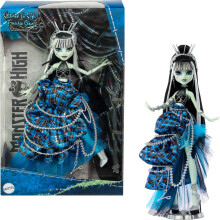 Monster High Puppe, Frankie Stein Stitched in Style Mode, Blaues Karo-Couture-Kleid & Nähzubehör