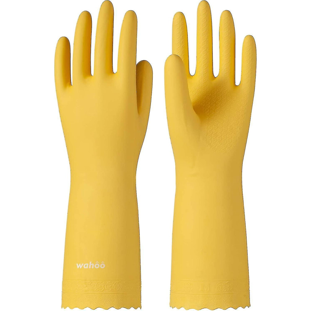 (L, yellow) Pvc Household Cleaning Gloves, Reusable Unlined Dishwashing Gloves, Non-slip, Surf Spray, S-image-OPC-PFPRNNH-NEW