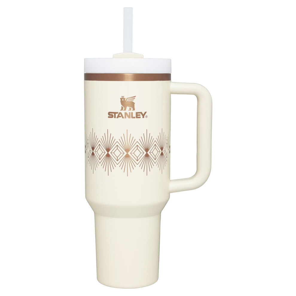 STANLEY Quencher H2.O FlowState Tumbler 40 oz Cream Gloss Deco