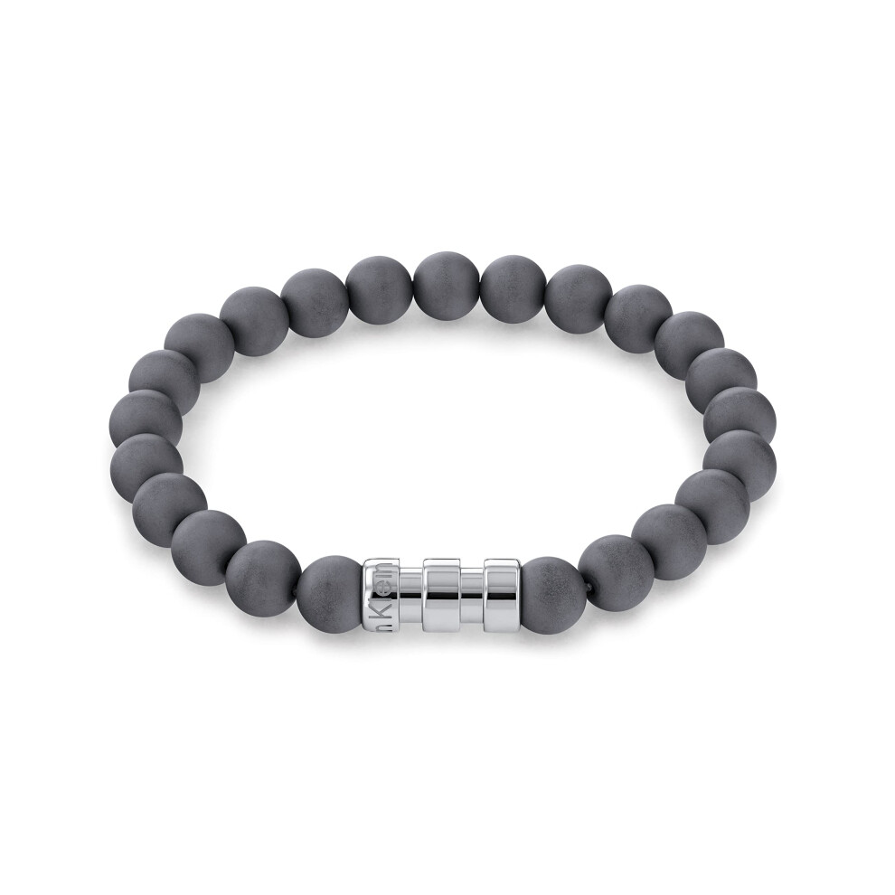 Calvin Klein Jewelry Men's Bracelet Bead and Steel Metal  Color: Grey