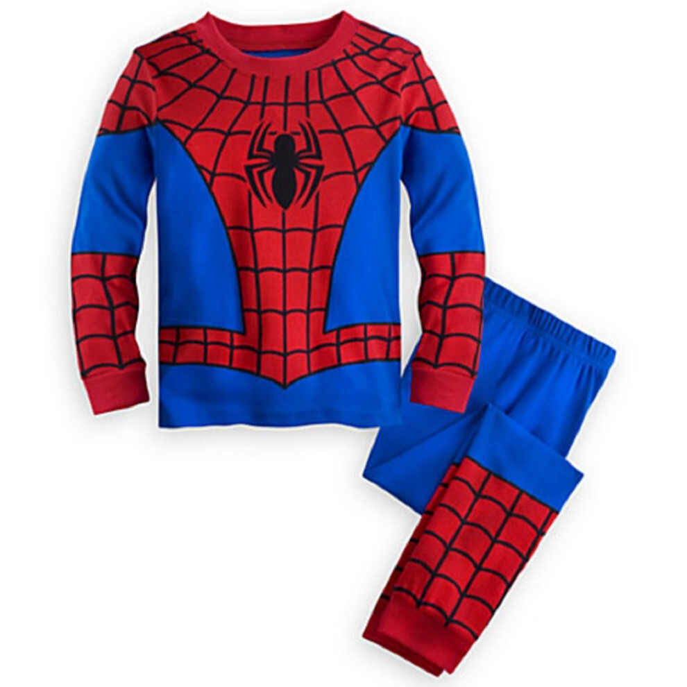 Disney Store Deluxe Spiderman Spider Man PJ Pajamas Boys Toddlers (S 5