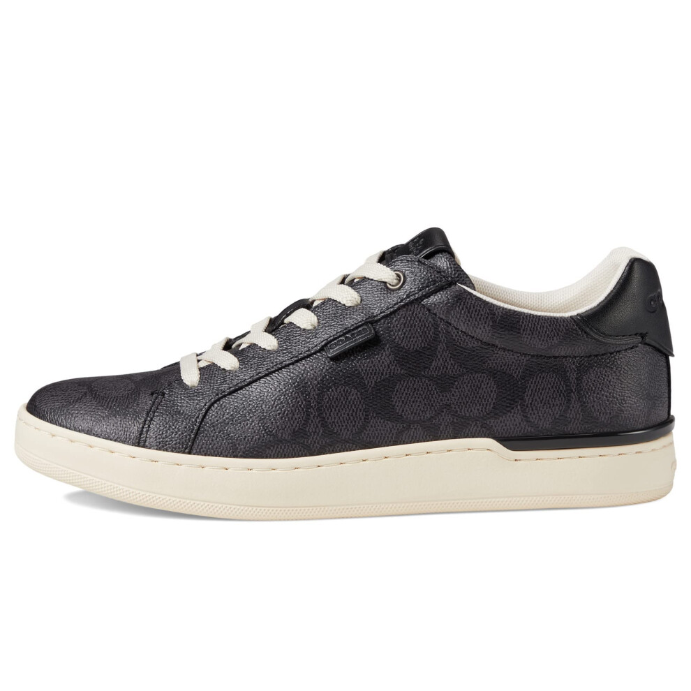 Coach Women's Lowline Coated Canvas Sneaker  Charcoal/Black  7