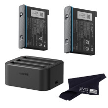 Pack Batterie Insta360 X3 & Station de Charge Rapide - Inclut 2 Batteries (1800mAh) pour Caméra 360