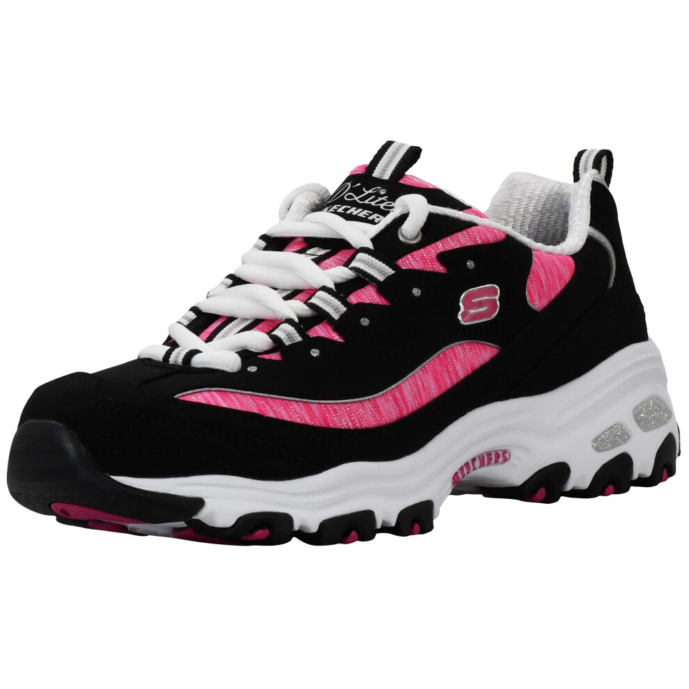 Skechers Sport Women's DLites Interlude Sneaker  Black/Pink  6.5 M US