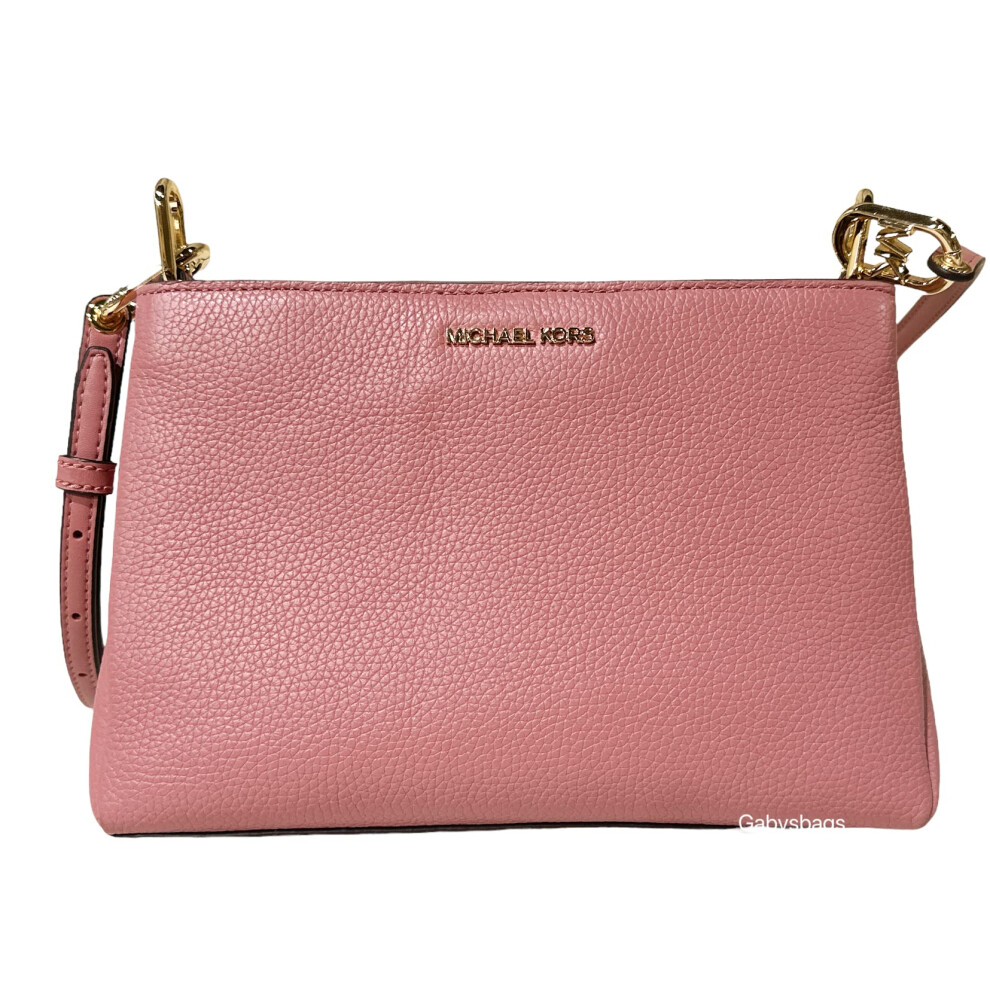 Michael Kors Trisha Medium Triple Compartment Crossbody Bag Rose Pink