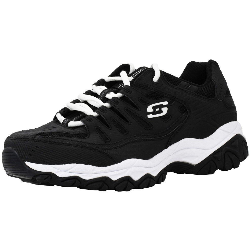 Skechers Men's Afterburn Lace-up Sneaker Black/White 11 M US