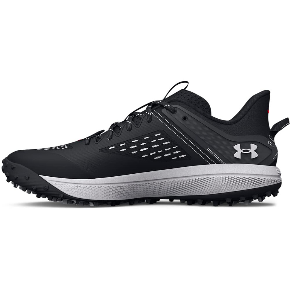 Under Armour Men's Yard Low Turf Baseball Shoe  (001) Black/Black/Whit