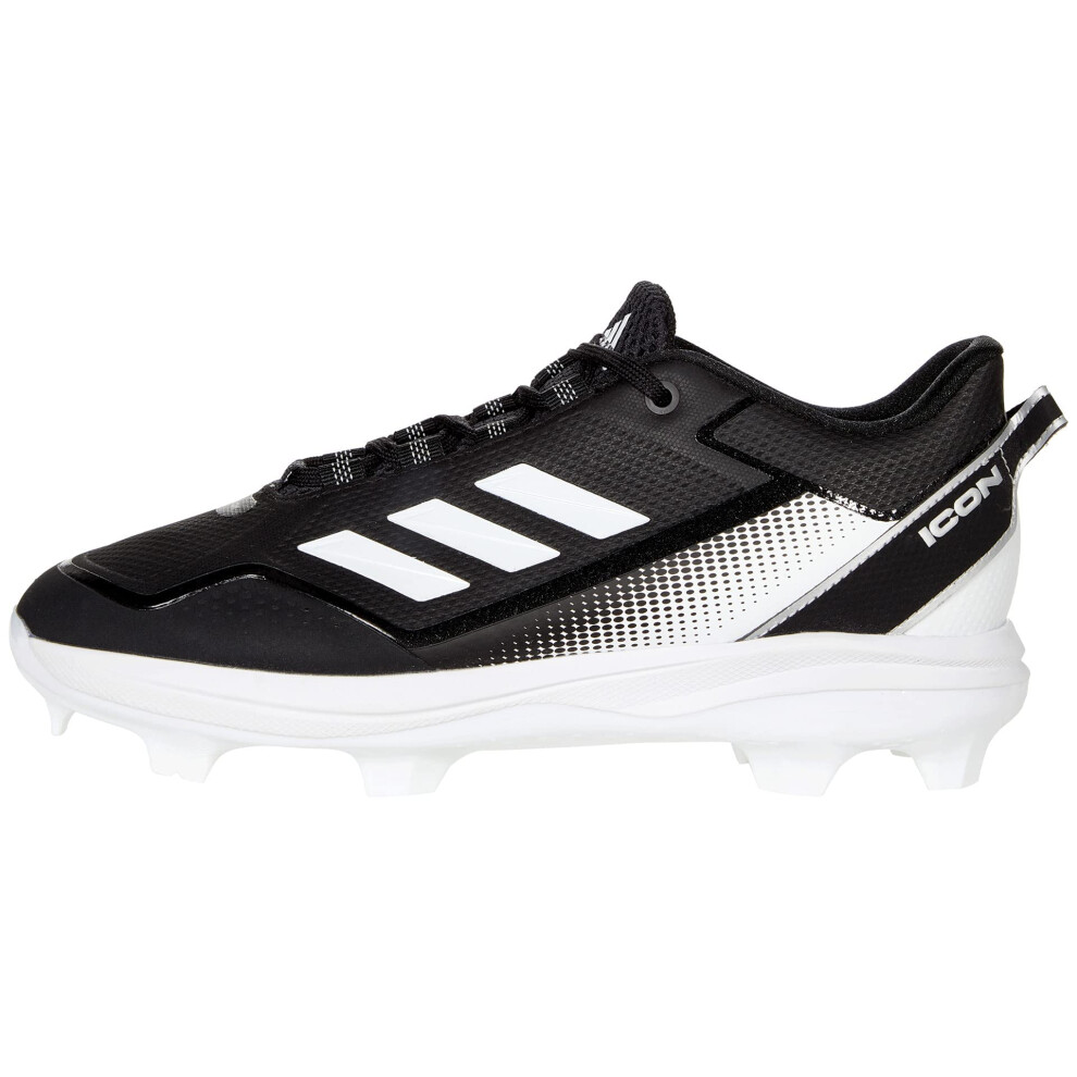 adidas Men's Icon 7 TPU Baseball Shoe  Black/Silver Metallic/White  9