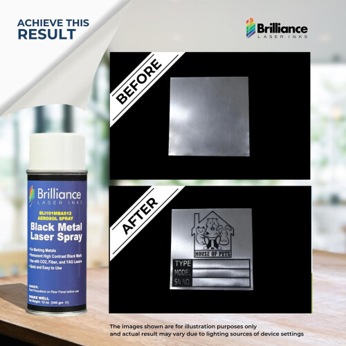 Brilliance Laser Inks 12 Oz Laser Marking Spray - Black  Permanent Hig 2